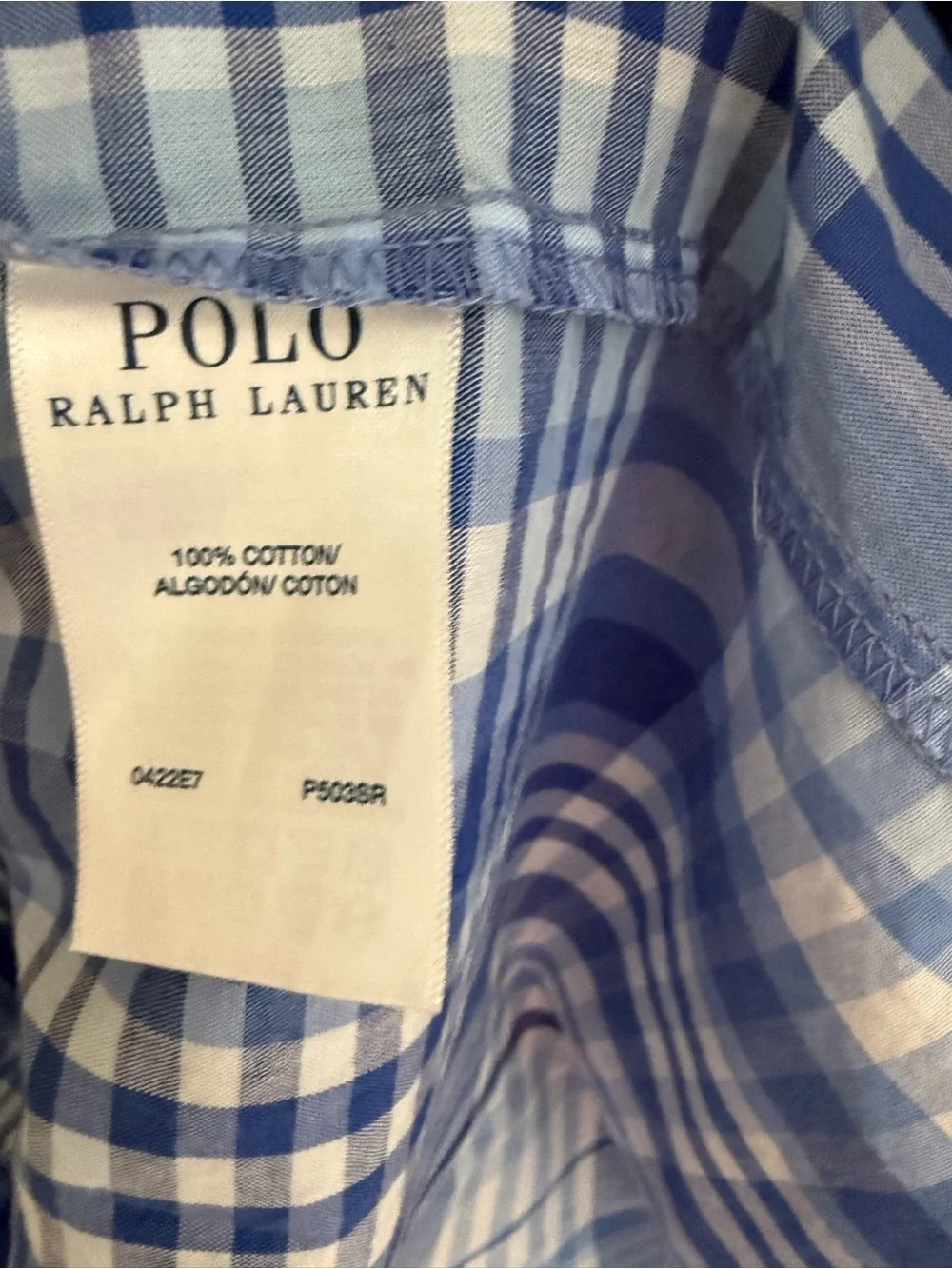 Polo Ralph Lauren Men’s Robe Small/Medium Plaid Cotton Robe Blue White Tie Waist